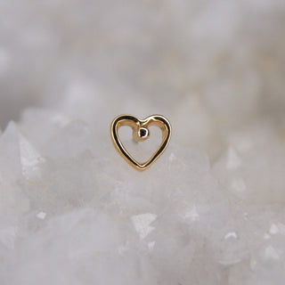 junipurr jewellery 14k yellow gold open heart for your sleeve piercing jewelry 