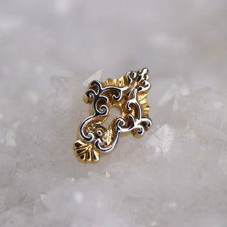 junipurr jewellery keyhole white and yellow 14k gold filligree decorative end lock and key threadless end cardiff