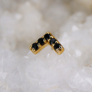 Junipurr Jewelry Chevron Black CZ - 14k Gold Threadless End