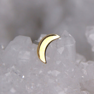 junipurr jewellery slim moon rose yellow elrond 14k gold threadless celestial cosmic moon astology piercing earring cardiff