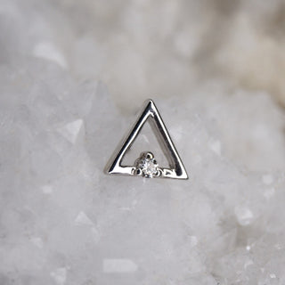 junipurr jewellery jewelry triangle with cz swarovski cubic zirconia threadless push fit 14k gold attachment 