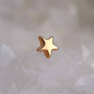 junipurr 14k gold Gold Star decorative end cardiff stockist astology cosmic gold star threadless piercing attachment end rose gold