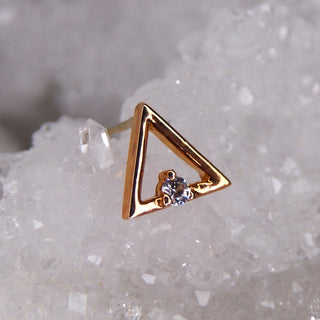 junipurr jewellery jewelry triangle with cz swarovski cubic zirconia threadless push fit 14k gold attachment