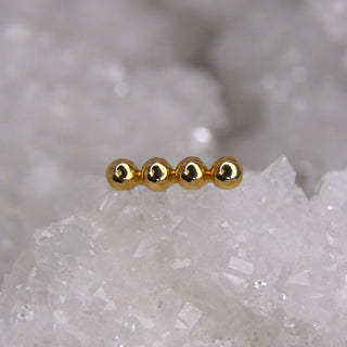 junipurr jewllery jewelry beads of 4 rose gold 14k threadless push fit piercings cardiff milimalist simple long earring body jewelry yellow gold