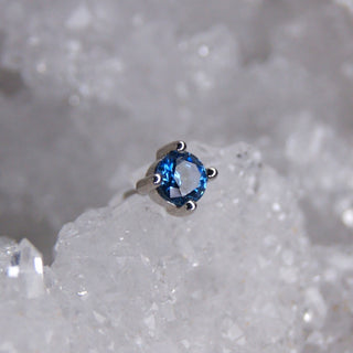 junipurr jewellery jewelry blue gem prong set white gold 14k threadless push fit body jewellery