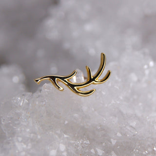 JUNIPURR JEWELLERY JEWELRY DOUBLE PIN ATTACHMENT  ANTLER DEER FAIRY MYTHICAL ETHEREAL 14K GOLD BODY JEWELLERY