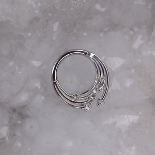 buddha iconic 14k white gold constellation ring clicker hinge ring with cz swarovski gems