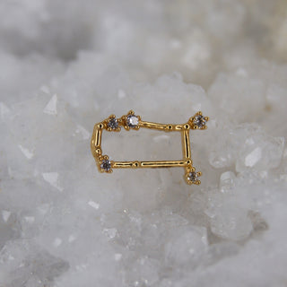 Tish Lyon - TL - 14CT SOLID GOLD THREADLESS JEWELLED ZODIAC CONSTELLATION PIN ATTACHMENT