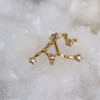 Tish Lyon - TL - 14CT SOLID GOLD THREADLESS JEWELLED ZODIAC CONSTELLATION PIN ATTACHMENT