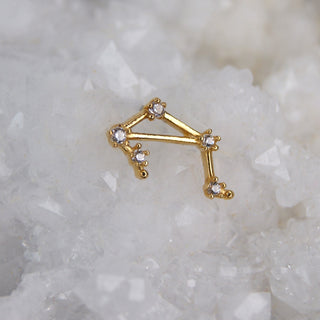 Tish Lyon - TL - 14CT SOLID GOLD THREADLESS JEWELLED ZODIAC CONSTELLATION PIN ATTACHMENT