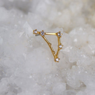 Tish Lyon - TL - 14CT SOLID GOLD THREADLESS JEWELLED ZODIAC CONSTELLATION PIN ATTACHMENT