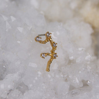 Tish Lyon - TL - 14CT SOLID GOLD THREADLESS JEWELLED ZODIAC CONSTELLATION PIN ATTACHMENT