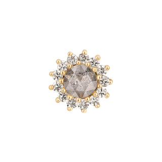 buddha jewellery jewelry genuine grey diamond and white sapphire threadless push pin jewellery in 14k gold white yellow rose