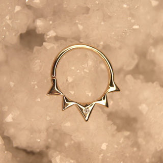 Junipurr jewellery yg starfire spiked seam daith septum ring with cz gem