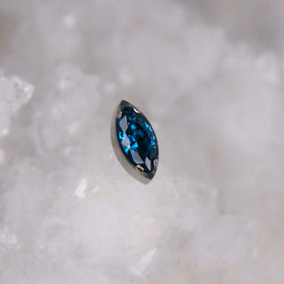 titanium prong set cubic zirconia gem marquise threadless push fit piercing jewellery anatometal implant grade london blue