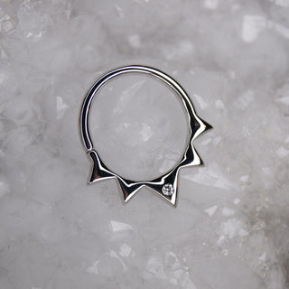 Junipurr jewellery yg starfire spiked seam daith septum ring with cz gem