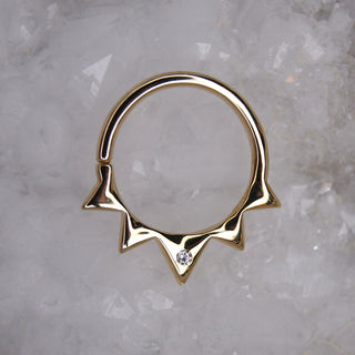 Junipurr jewellery yg starfire spiked seam daith septum ring with cz gem