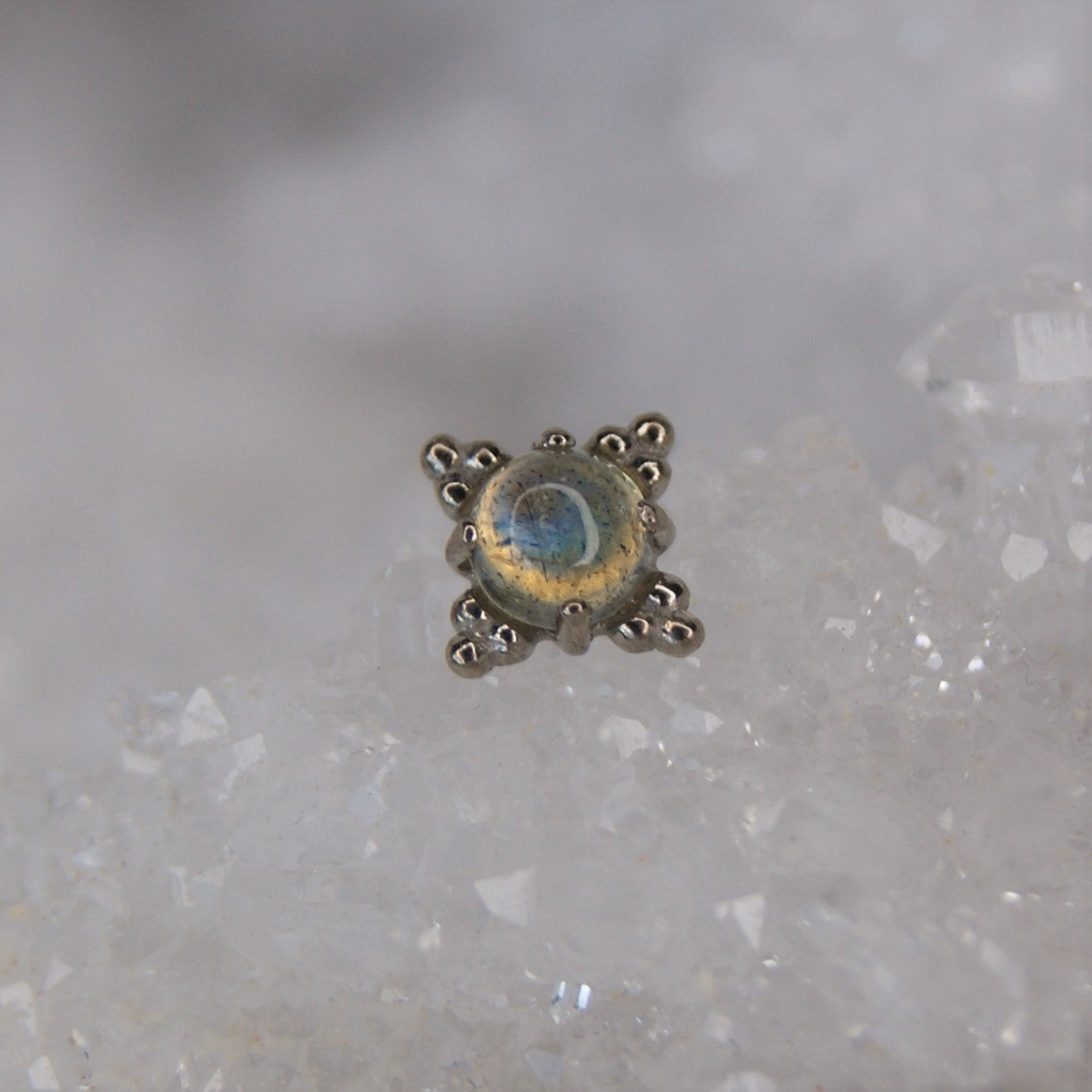 Anatometal Zia - Genuine Labradorite with 18K Gold Beaded Accents