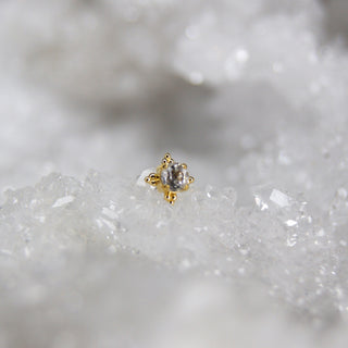 anatometal zia  beaded 18k yellow gold threadless push fit piercing attachment