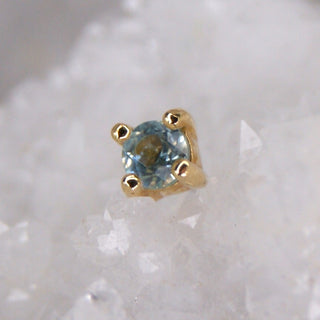 buddha jewellery apatite prong set natural genuine stone blue 2.5mm push fit threadless 14k yellow gold