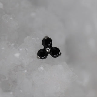 prong set gem round threadless push fit implant grade titanium attachment black ceramic cz swarovski body jewellery jewelry