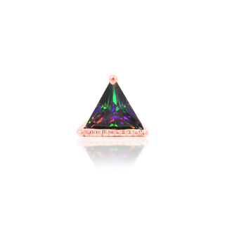 junipurr jewellery king mystic threadless push fit attachment piercing jewelry triangular gem natural stone with beaded accent and prong setting gift for her for him for piercing lovers 14k carat karat rose gold
