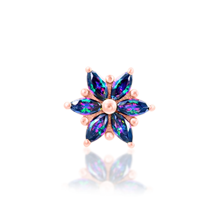 Junipurr jewellery mystic topaz genuine natural stone marquise gem cluster round flower 14k rose gold