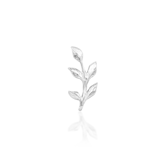 junipurr jewellery aspen threadless push fit attachment botanical vine leaf 5 petal floral plant in 14k white gold