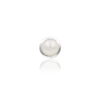 junipurr jewellery lacey - genuine freshwater pearl threadless push fit attachment for piercings in 14k white gold