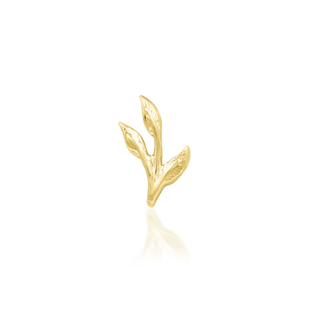 junipurr jewellery ashe threadless push fit attachment botanical vine leaf 3 petal floral plant in 14k yellow gold