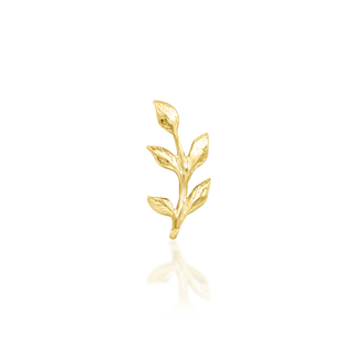 junipurr jewellery aspen threadless push fit attachment botanical vine leaf 5 petal floral plant in 14k yellow gold