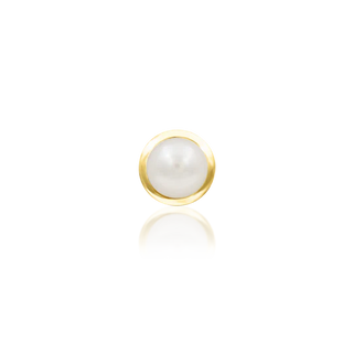 junipurr jewellery lacey - genuine freshwater pearl threadless push fit attachment for piercings in 14k yellow gold