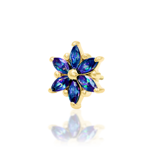 Junipurr jewellery mystic topaz genuine natural stone marquise gem cluster round flower 14k yellow gold