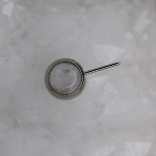 neometal 4mm side facing gem genuine moonstone cabochon threadless push fit implant grade titanium nipple bridge jewelry attachment