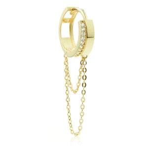 Tish Lyon - 14k Solid Gold Multi Gem & Chain Hinge Ring