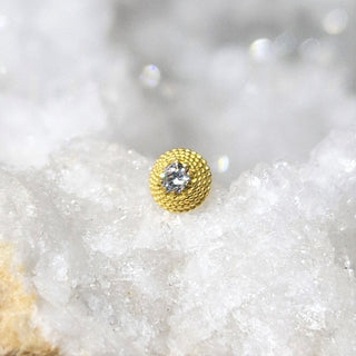 antometal hera solid 18k gold threadless end with gemstone