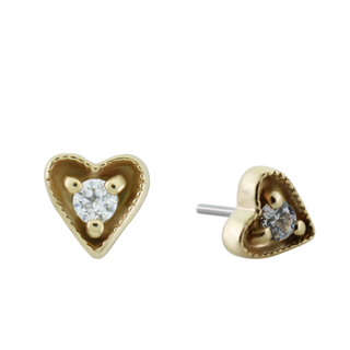Leori fine jewellery millgrain heart in 14k gold Cardiff