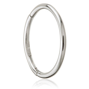 TISH LYON Plain Hinge Ring 14k White Gold 1.2mm x 12mm For Conch piercing