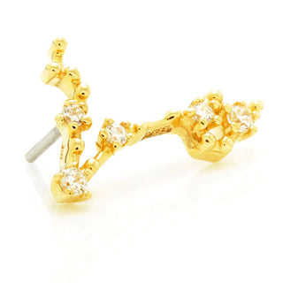 TL - 14CT SOLID GOLD THREADLESS JEWELLED ZODIAC PISCES CONSTELLATION PIN ATTACHMENT