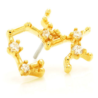 Tish Lyon - TL - 14CT SOLID GOLD THREADLESS JEWELLED ZODIAC CONSTELLATION PIN ATTACHMENT