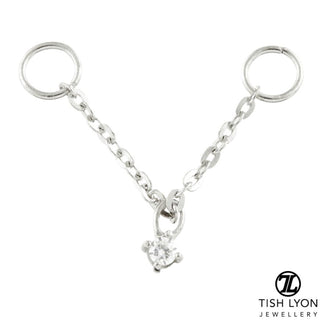 TL - 9CT GOLD HANGING GEM CHAIN CHARM FOR BARS