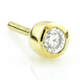 18 k Gold bezel set Swarovski earring piercing jewellery for ears