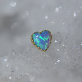 anatometal blue opal heart 18k yellow gold