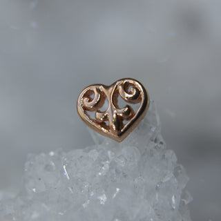 bvla flourish heart cardiff piercing 14k gold rose