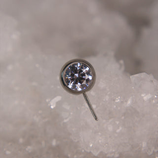 neometal swarovski cz clear gem nipple piercing jewellery attachment end