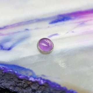 industrial strength amethyst natural stone threaded cabochon