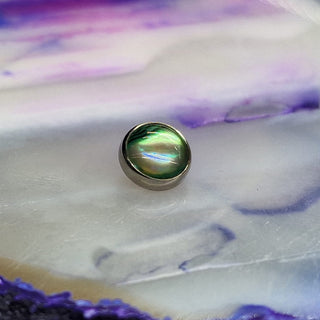 industrial strength paua shell natural stone threaded cabochon