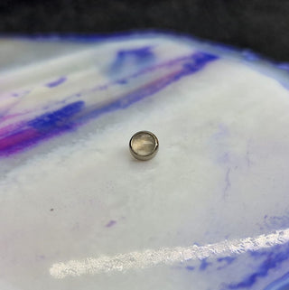 Industrial Strength Titanium Natural Stone Cabochon Threaded End Moonstone