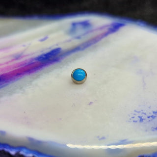 Industrial Strength Titanium Natural Stone Cabochon Threaded End Turquoise 