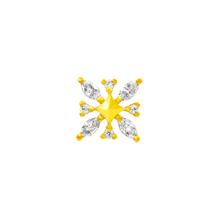 junipurr 14k white gold Gold Snowflake Elsa decorative end JJ0131 Yellow gold